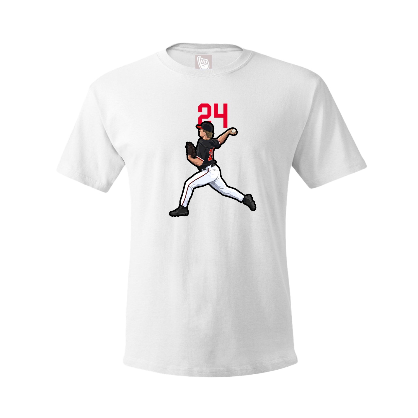 Youth Tee — Number Top in White