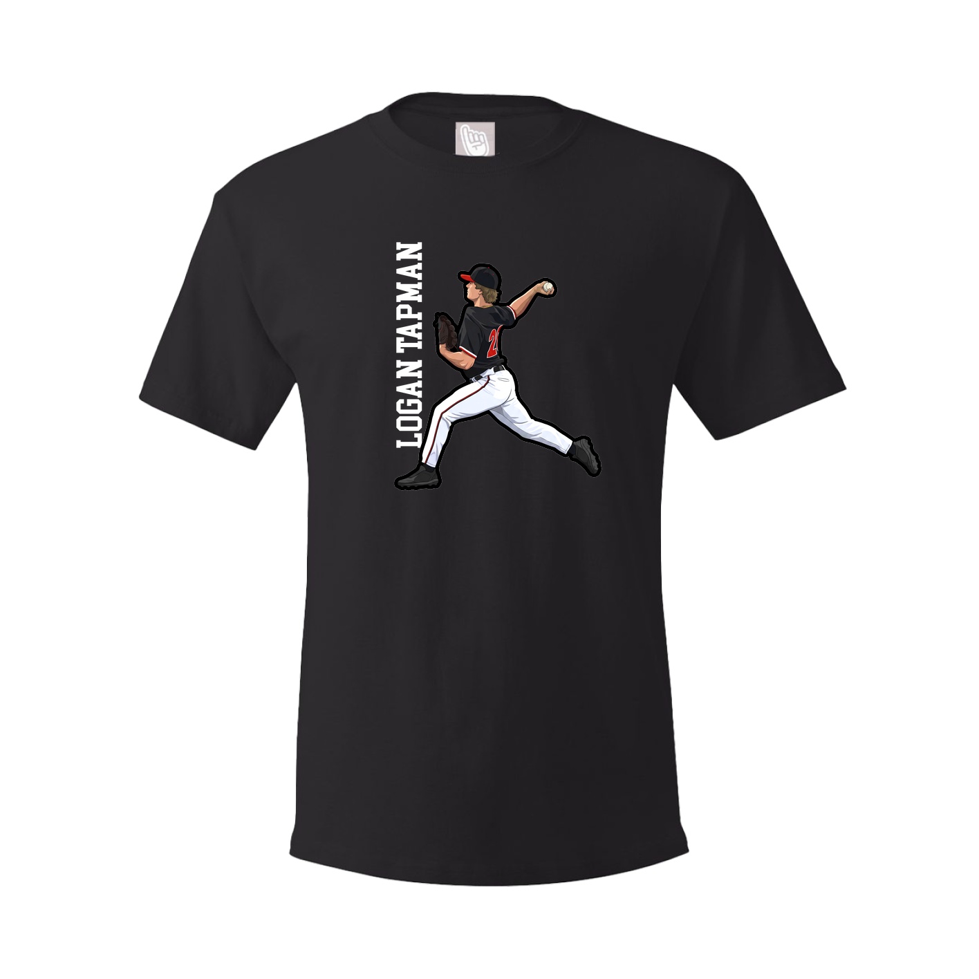 Youth Tee — Name Vertical in Black