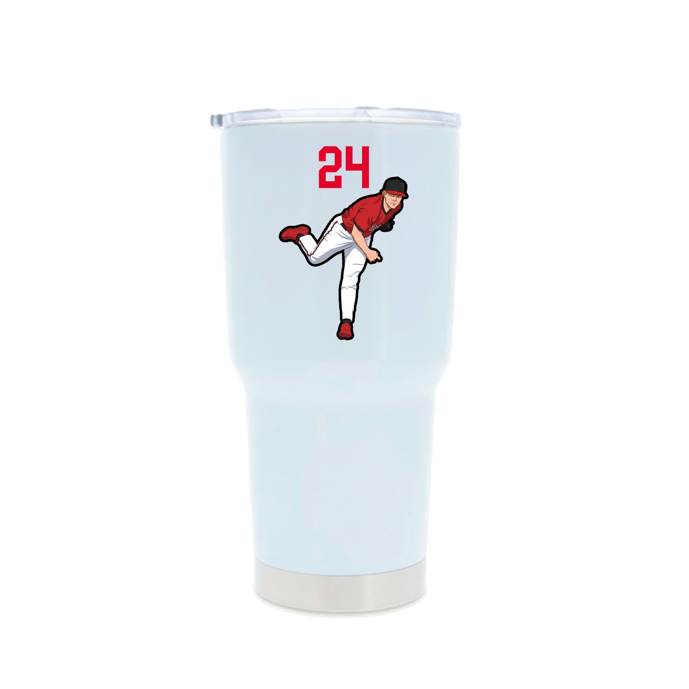30oz Stainless Steel Tumbler — Number Top in White