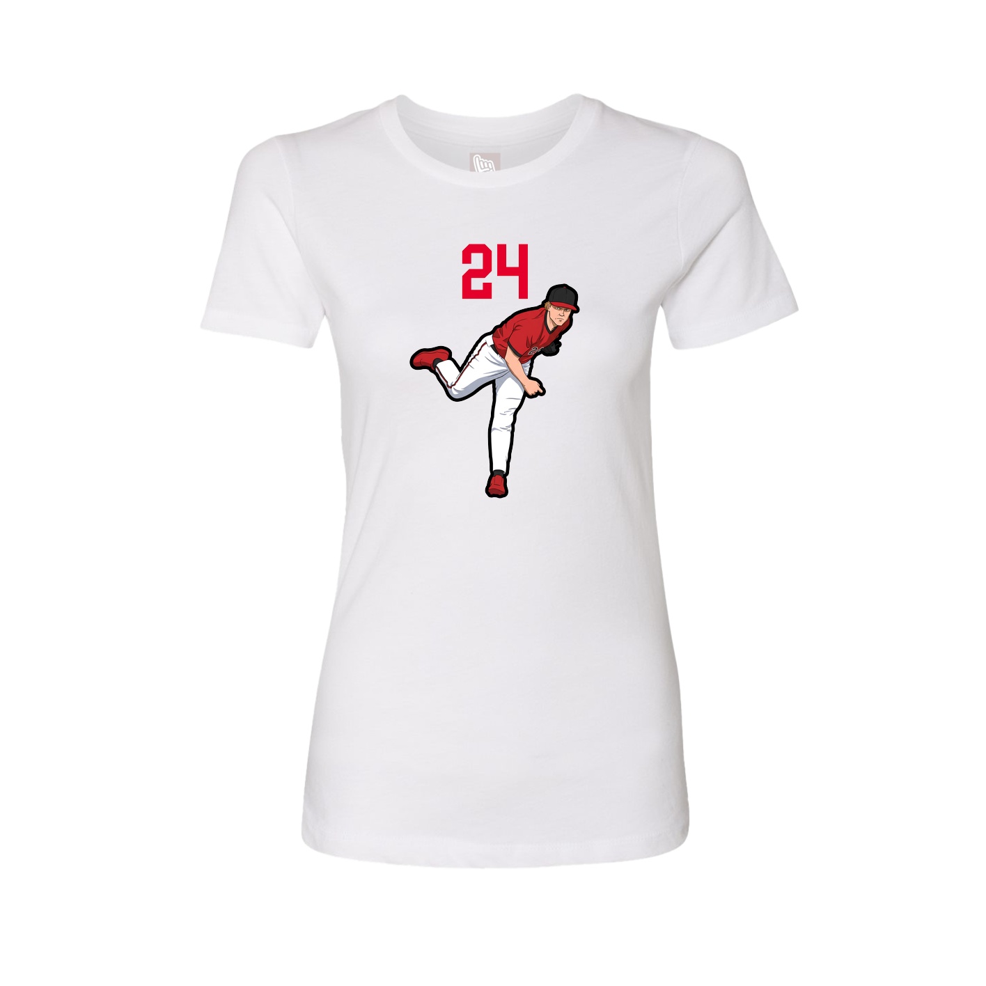 Fitted Women's Tee — Number Top in White
