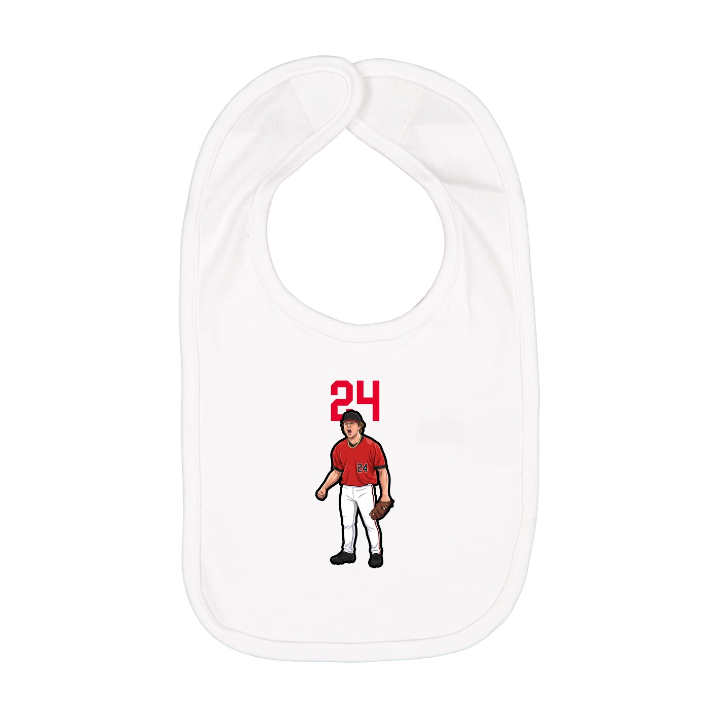 Infant Bib — Number Top in White