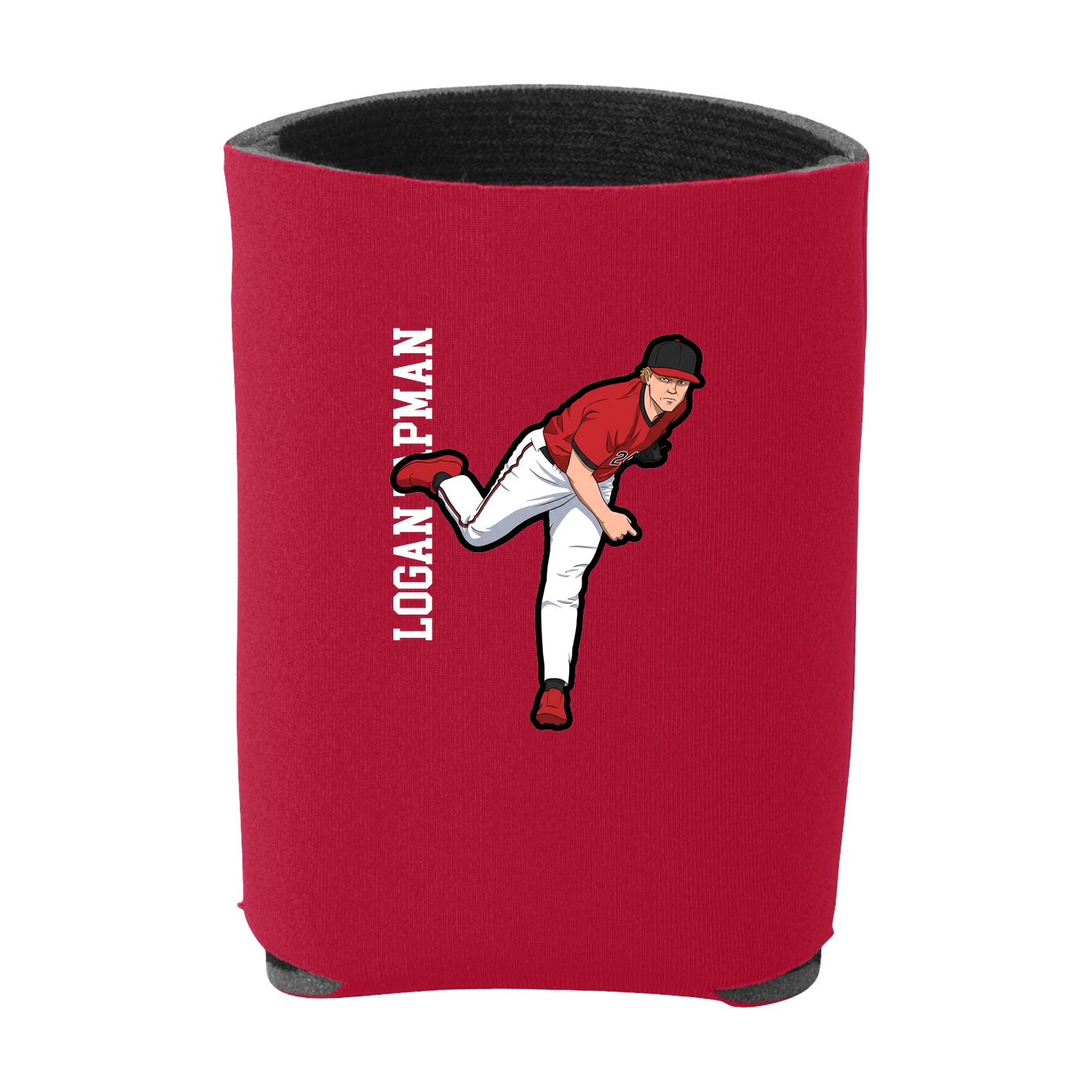 Can Holder — Name Vertical in Red