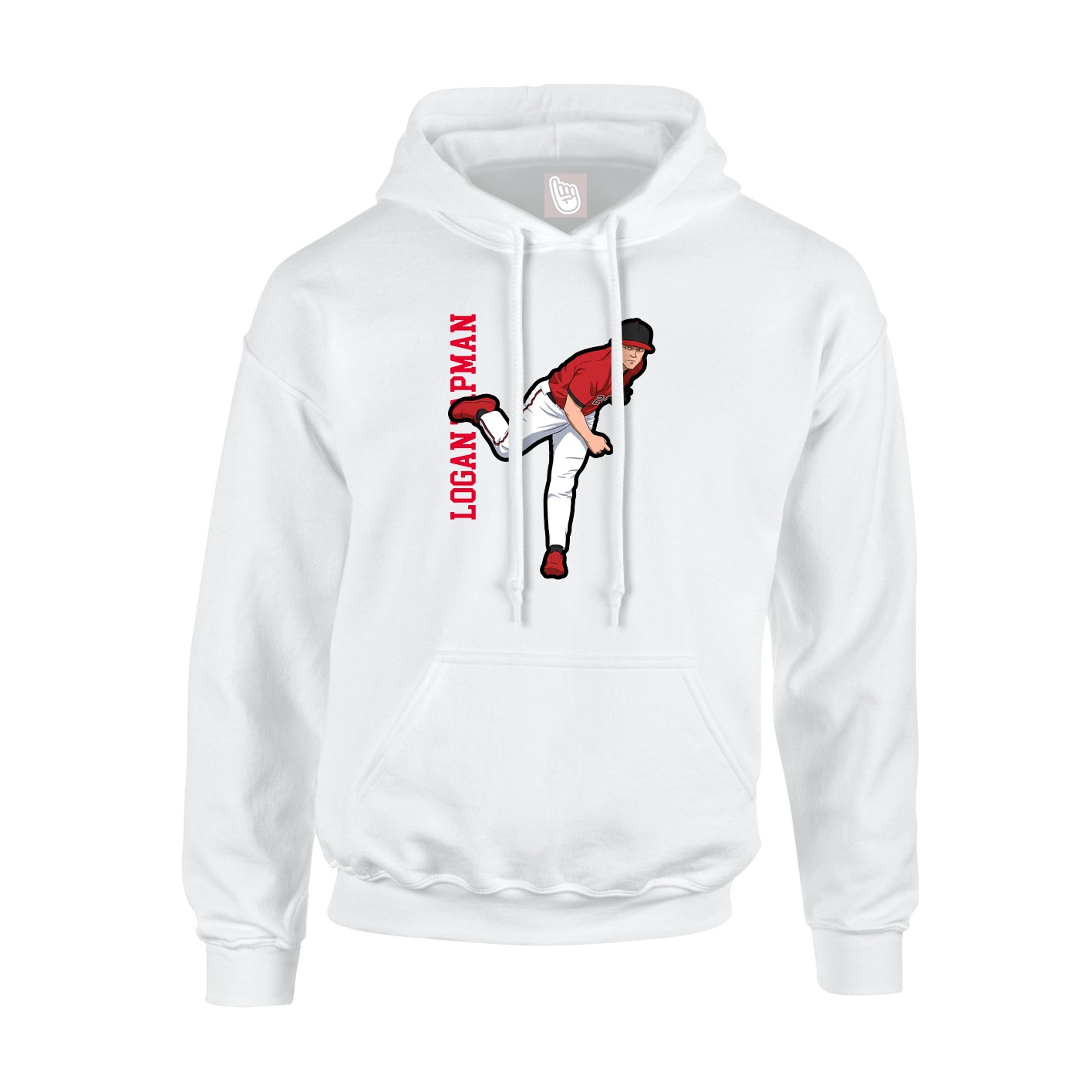 Hoodie — Name Vertical in White