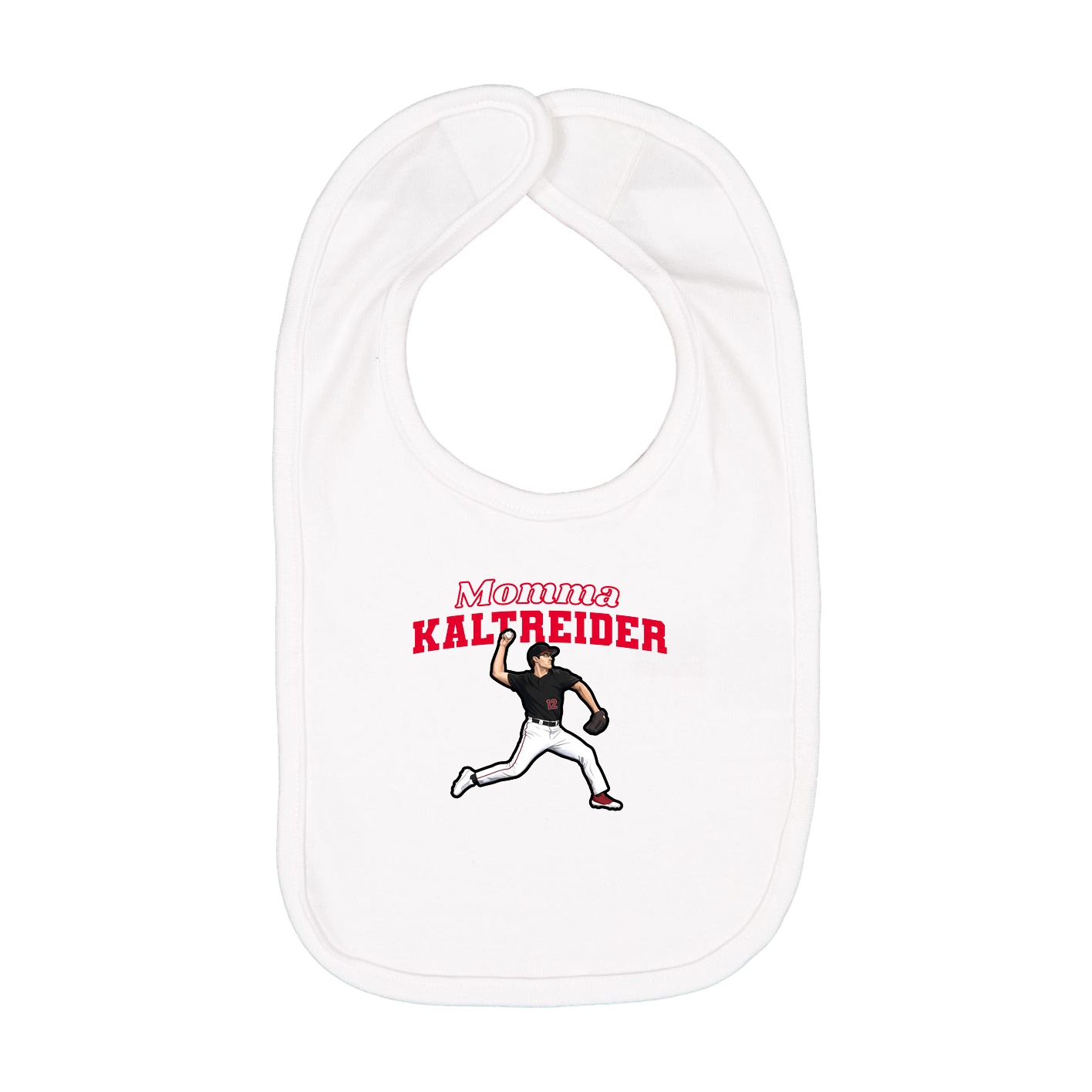 Infant Bib — Mothers Day Block in White
