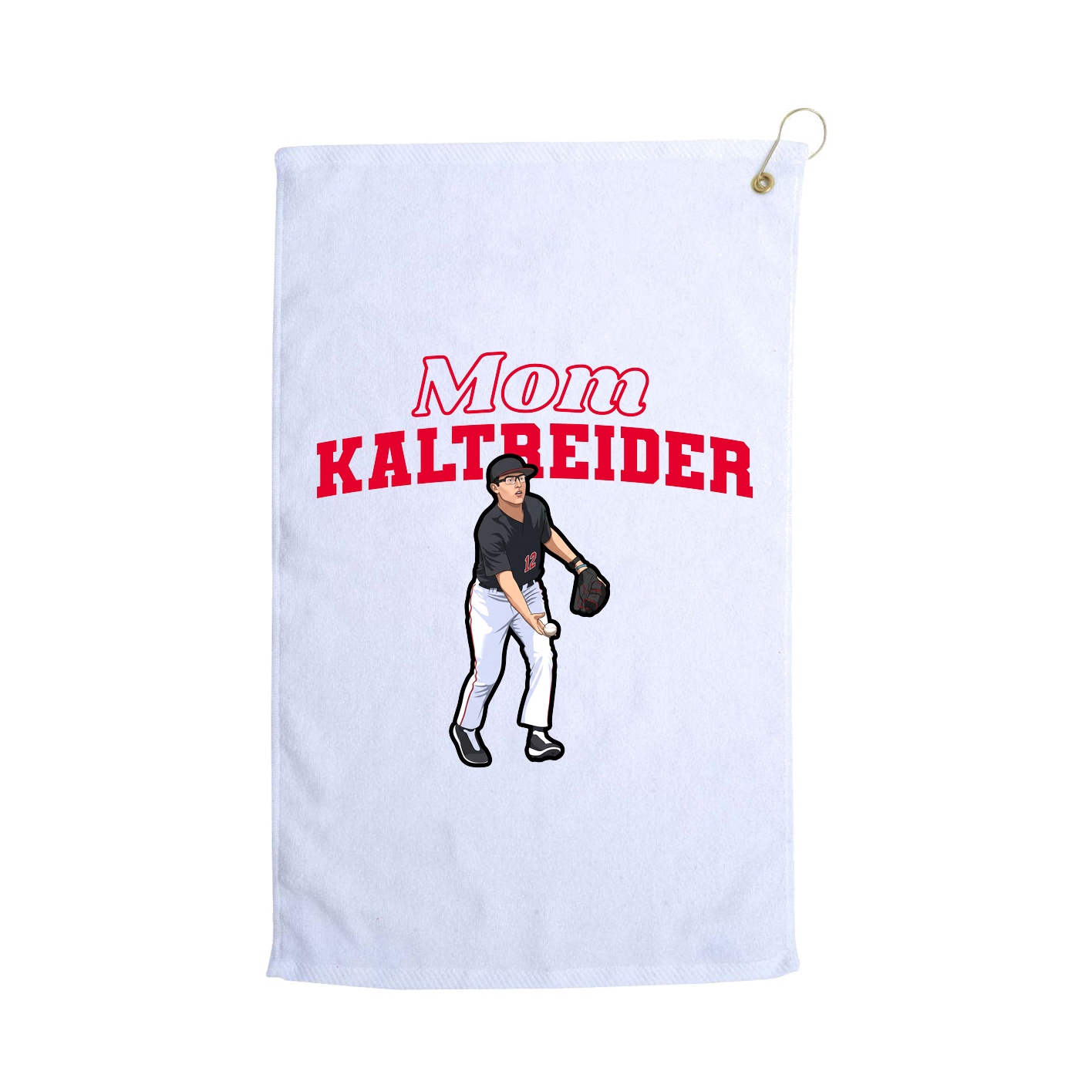 Golf Towel — Mothers Day Block in White