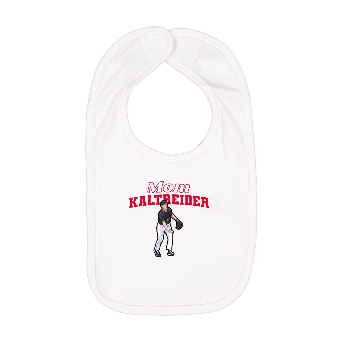 Infant Bib — Mothers Day Block in White