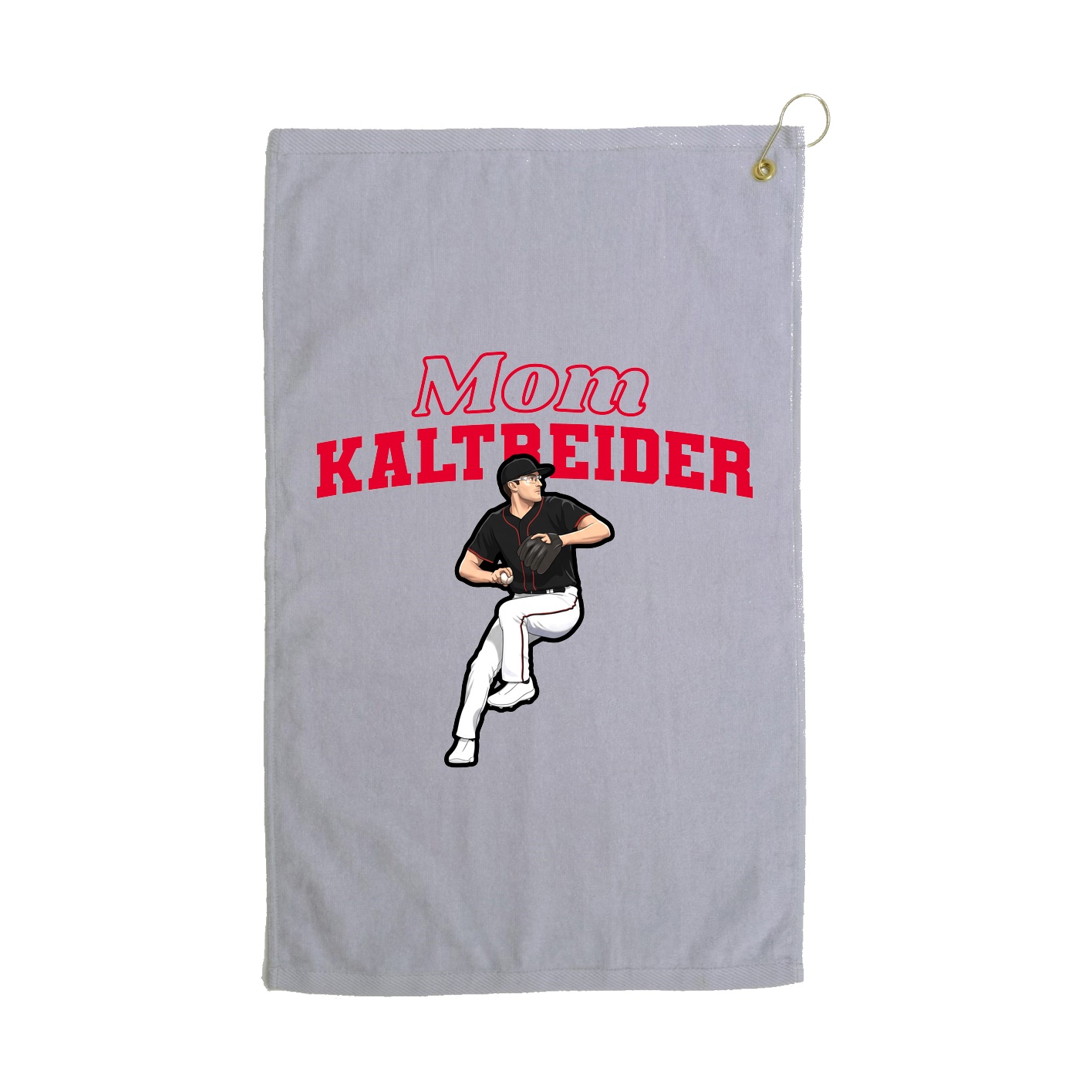 Golf Towel — Mothers Day Block in Grey