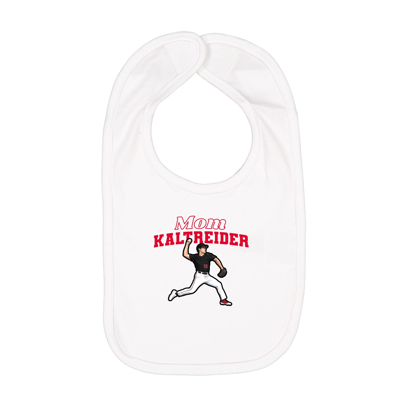 Infant Bib — Mothers Day Block in White