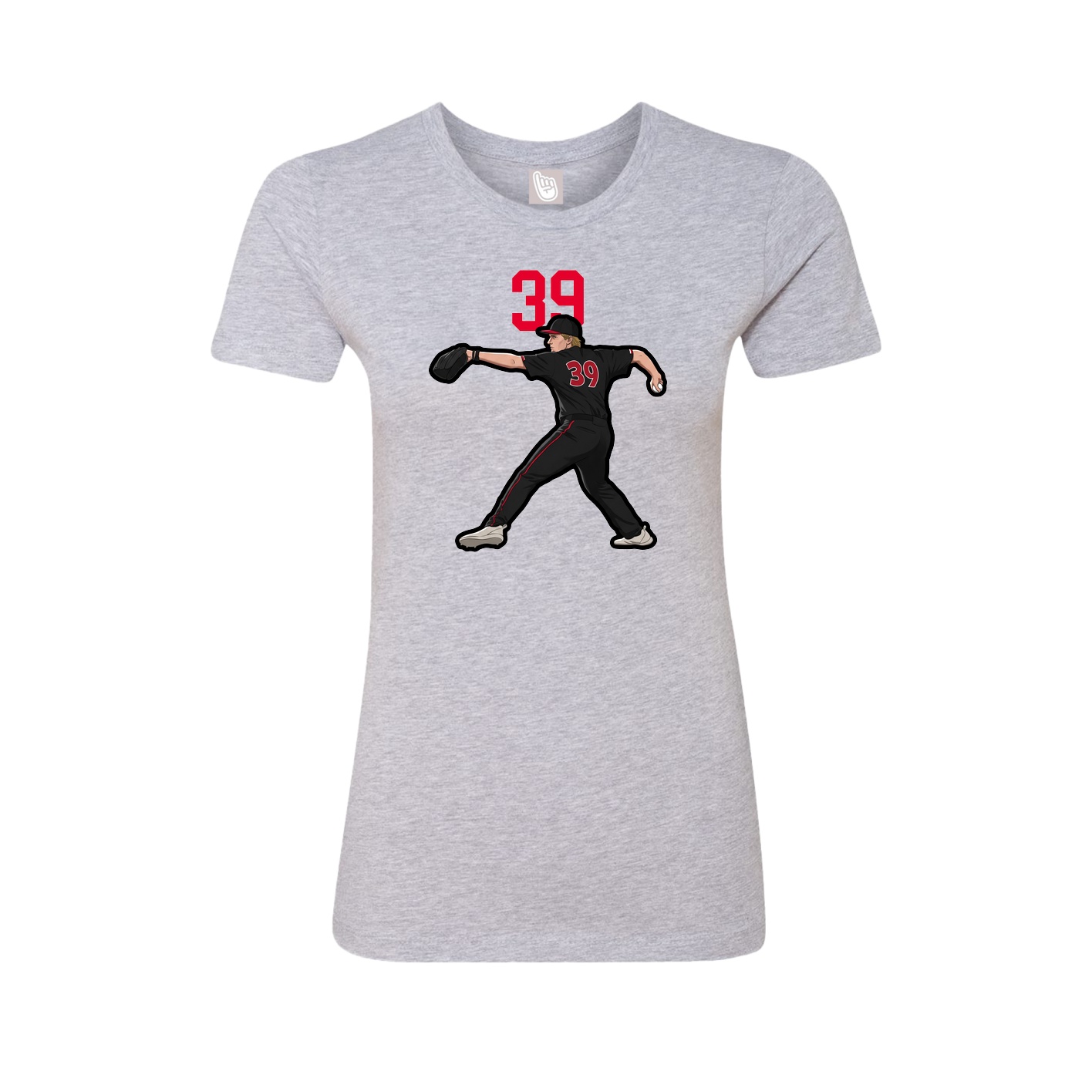 Fitted Women's Tee — Number Top in Grey