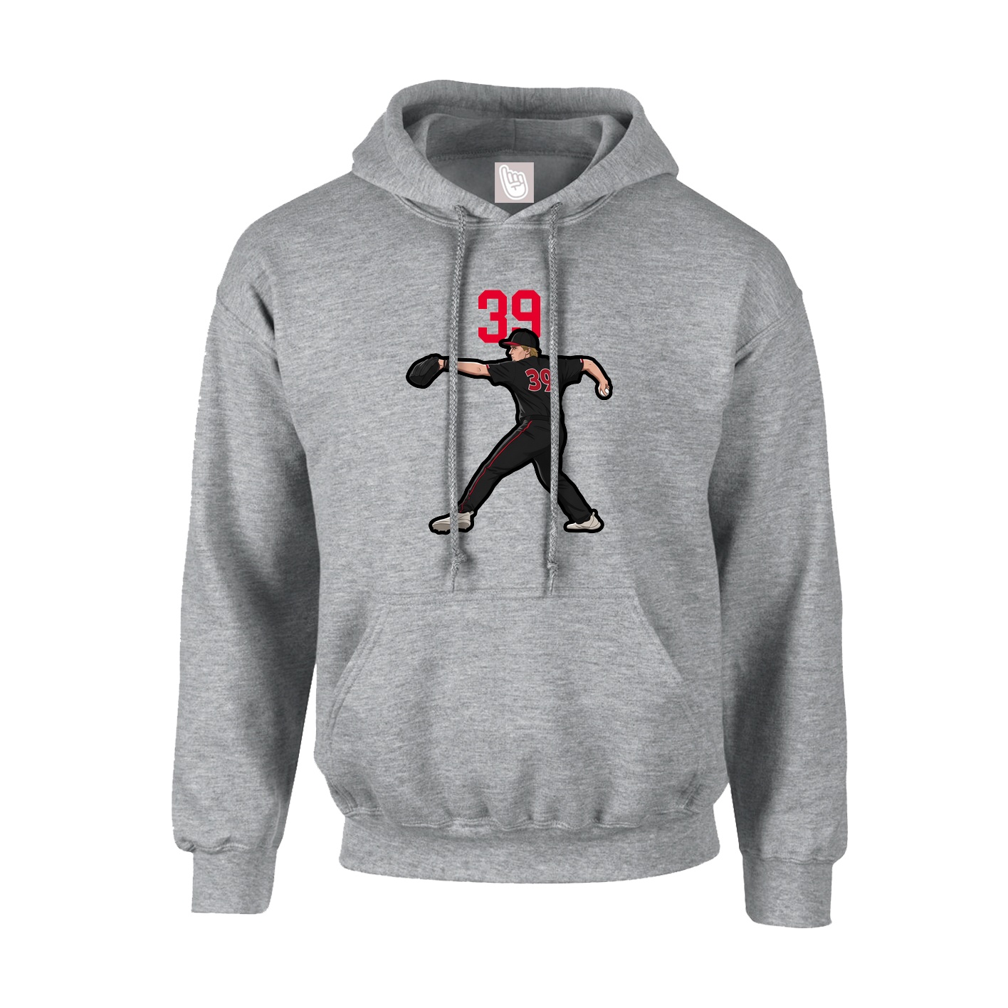 Youth Hoodie — Number Top in Grey