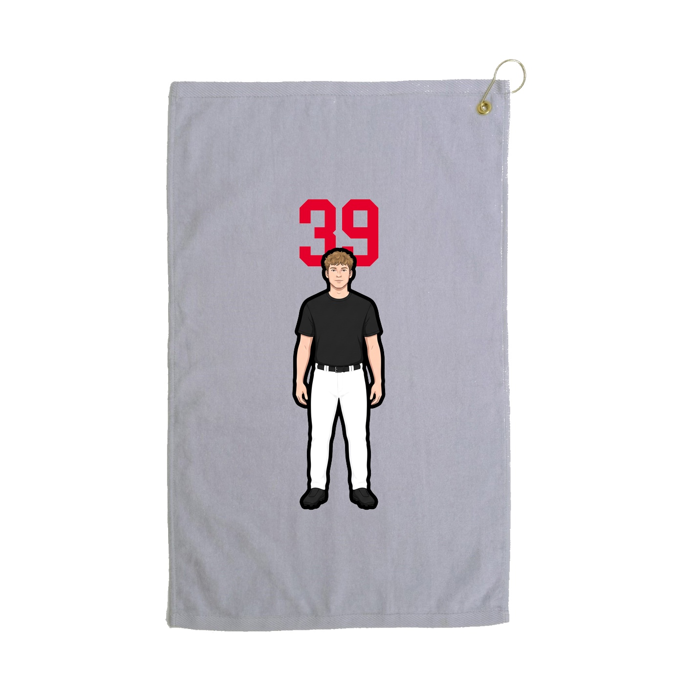 Golf Towel — Number Top in Grey