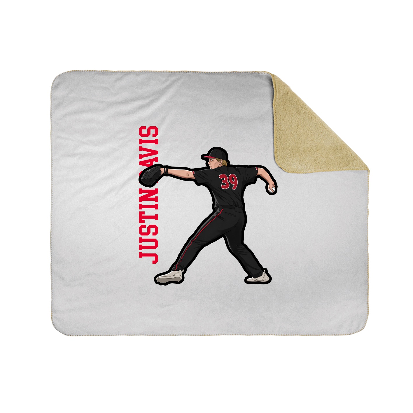 Throw Blanket — Name Vertical in White