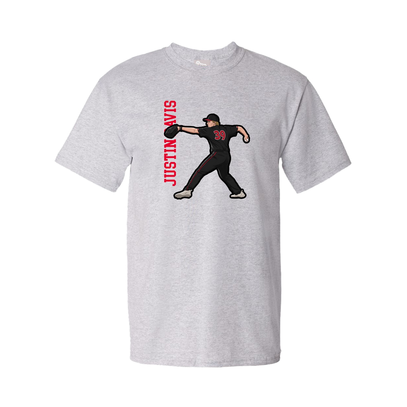 Youth Tee — Name Vertical in Grey