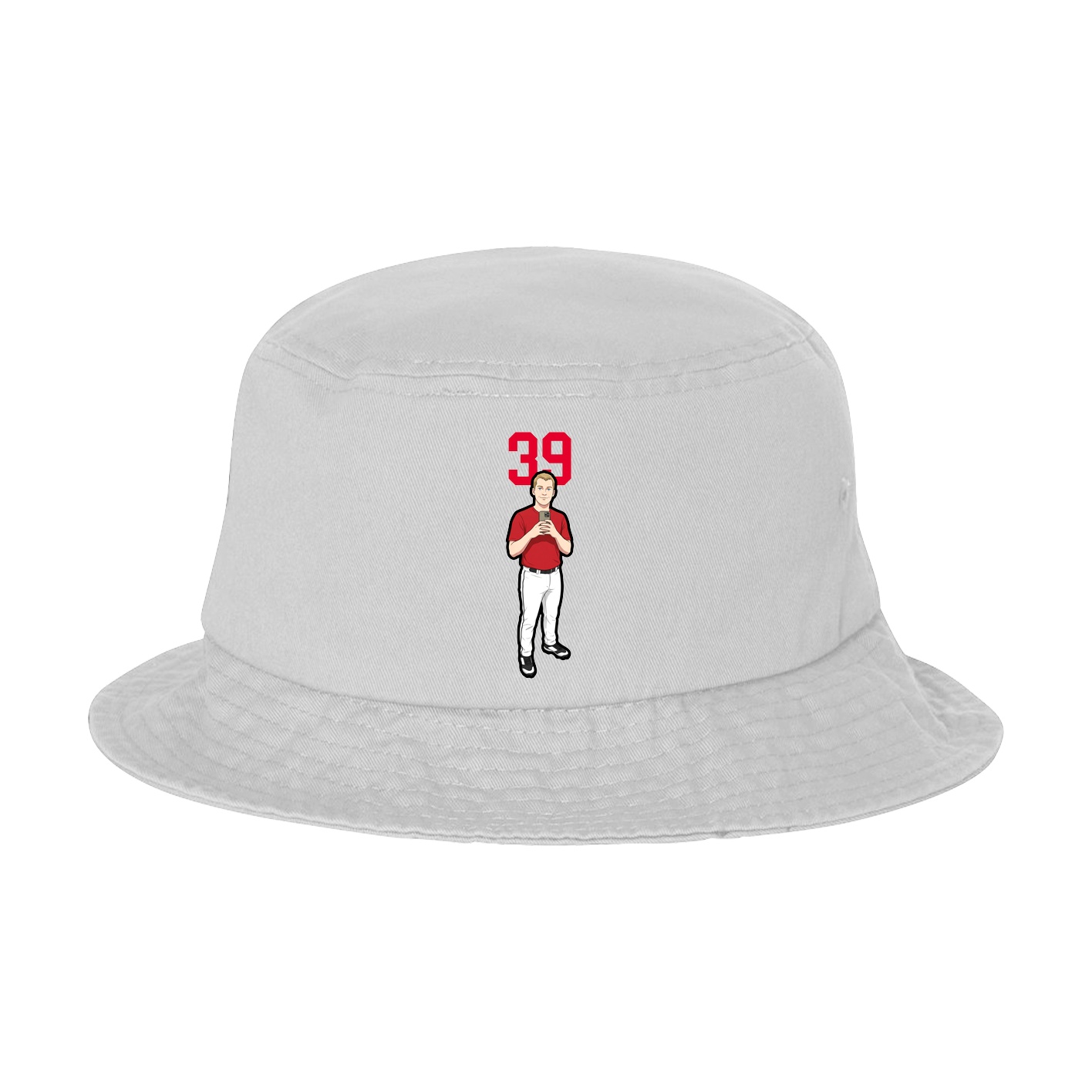 Bucket Cap — Number Top in White