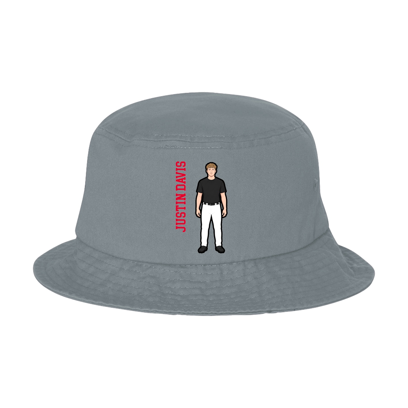 Bucket Cap — Name Vertical in Grey