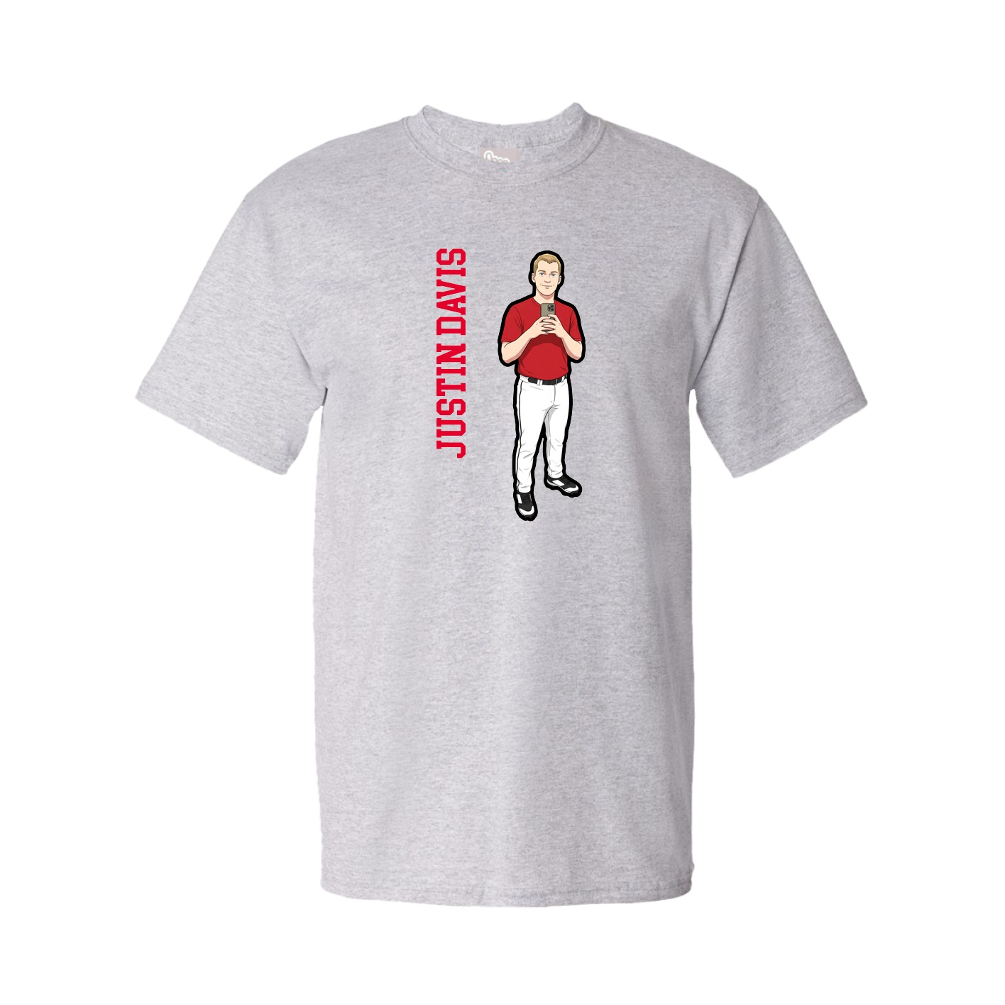 Tee — Name Vertical in Grey