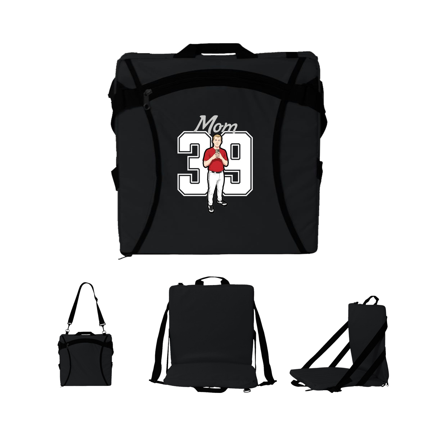 Folding Stadium Seat — Mothers Day Shirsey in Black