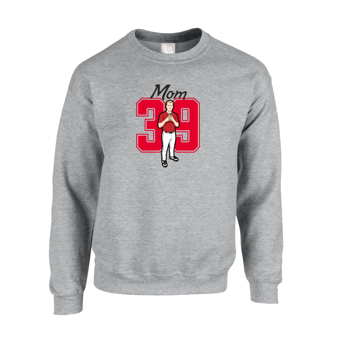 Fleece Crew — Mothers Day Shirsey in Grey