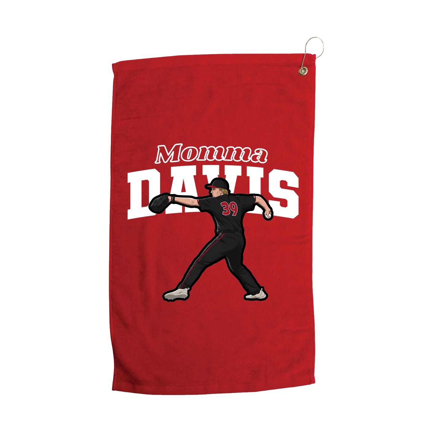 Golf Towel — Mothers Day Block in Red