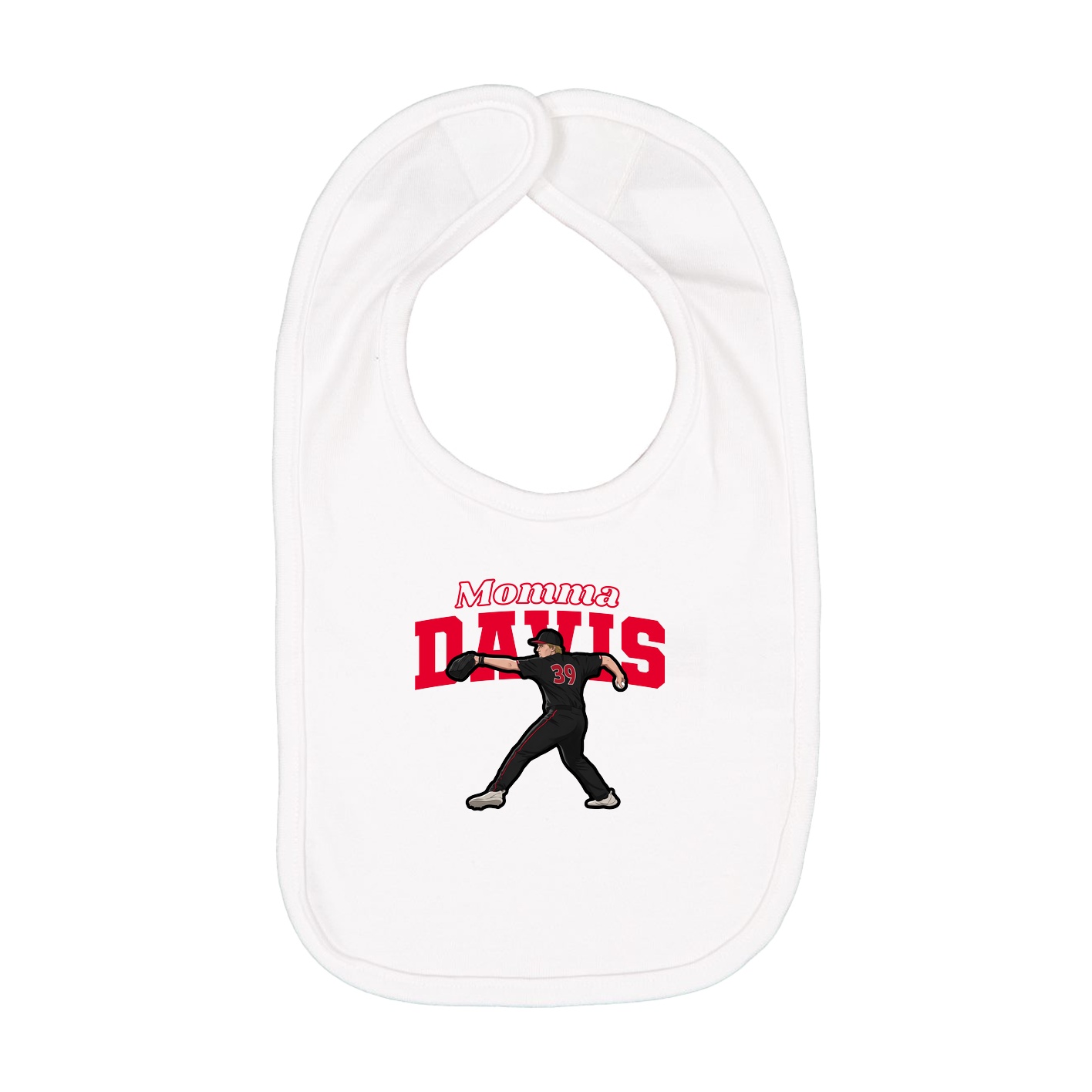 Infant Bib — Mothers Day Block in White