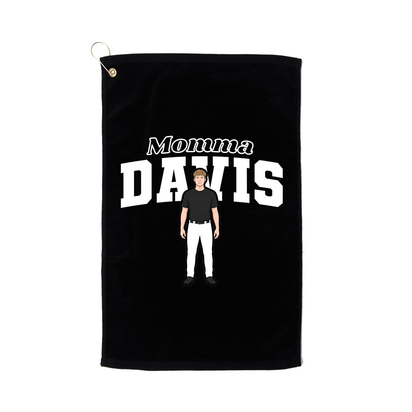 Golf Towel — Mothers Day Block in Black