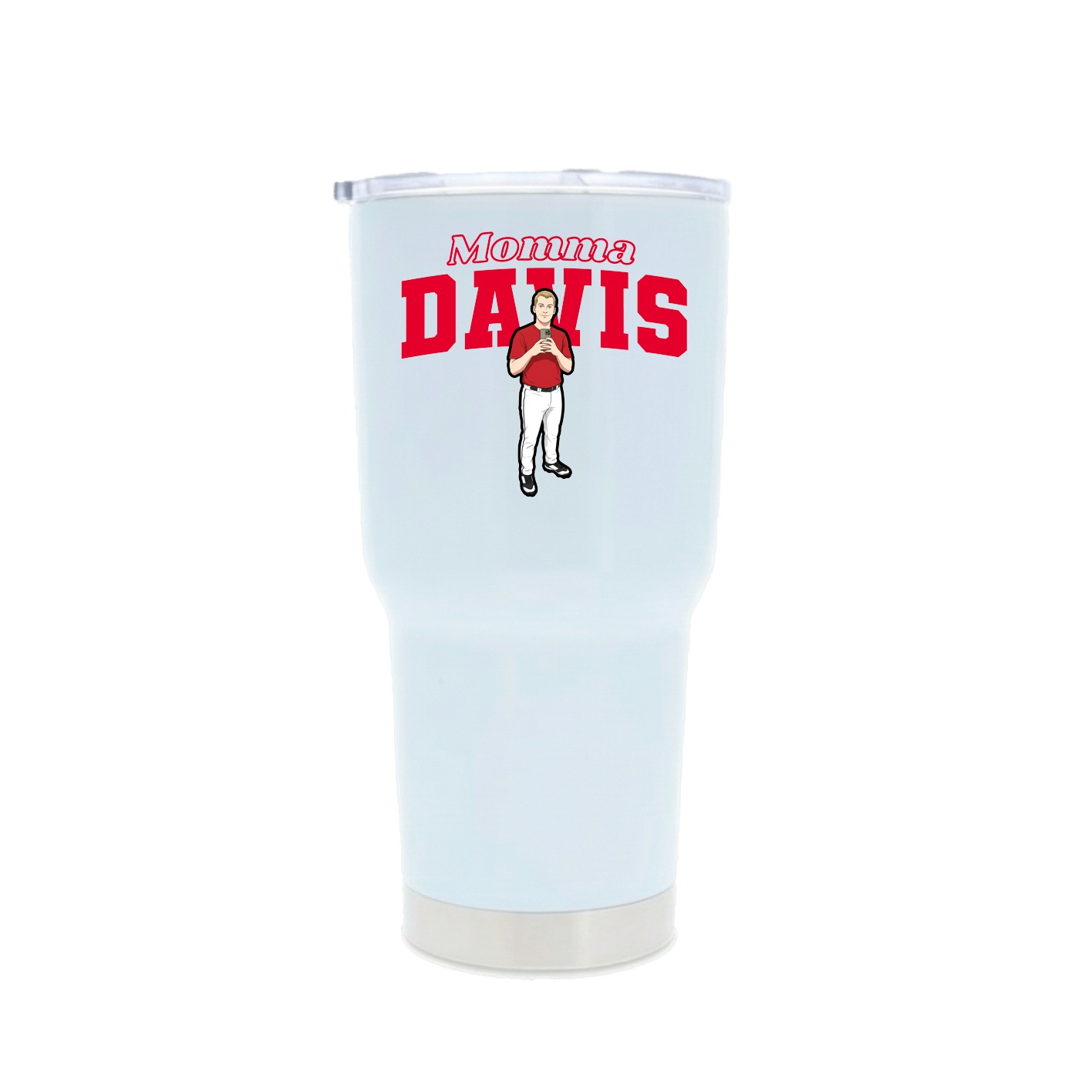 30oz Stainless Steel Tumbler — Mothers Day Block in White