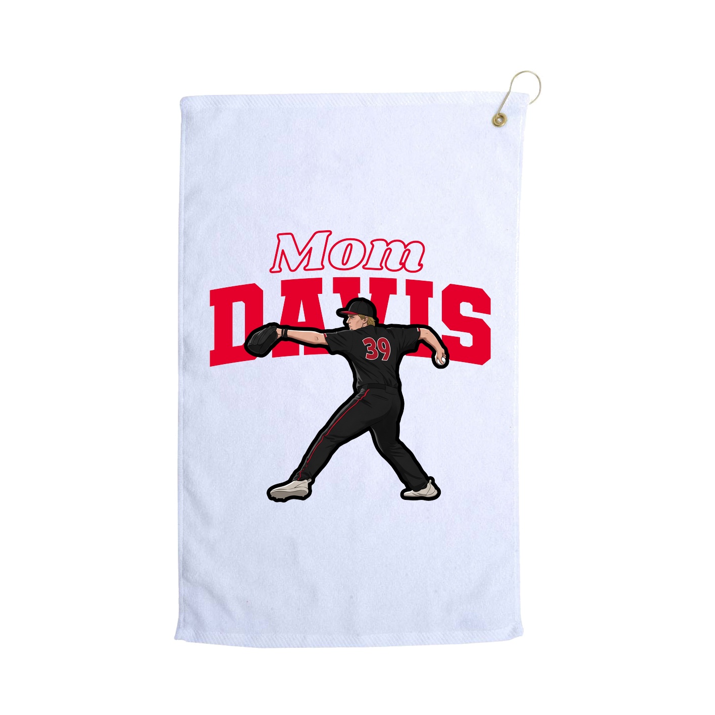 Golf Towel — Mothers Day Block in White
