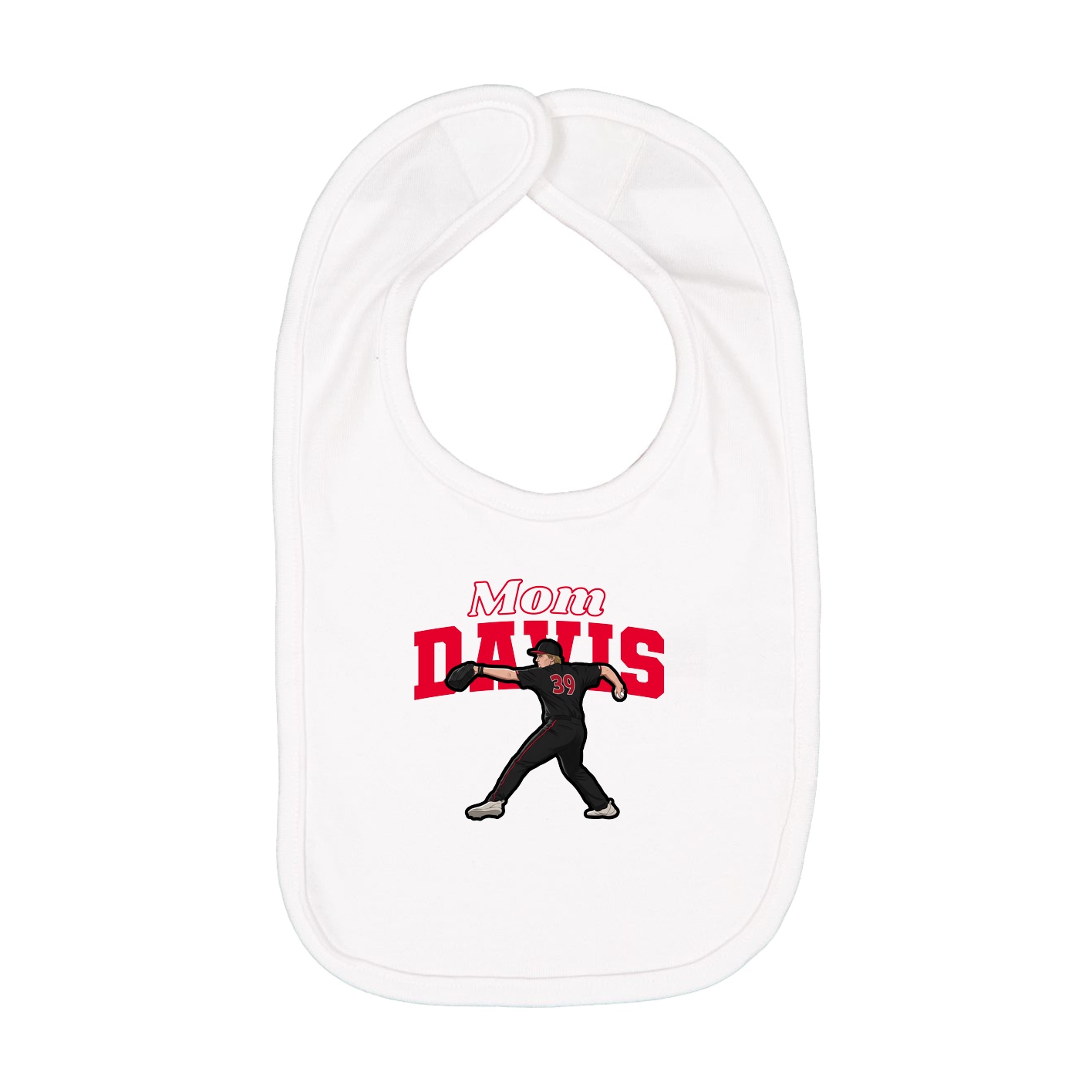 Infant Bib — Mothers Day Block in White