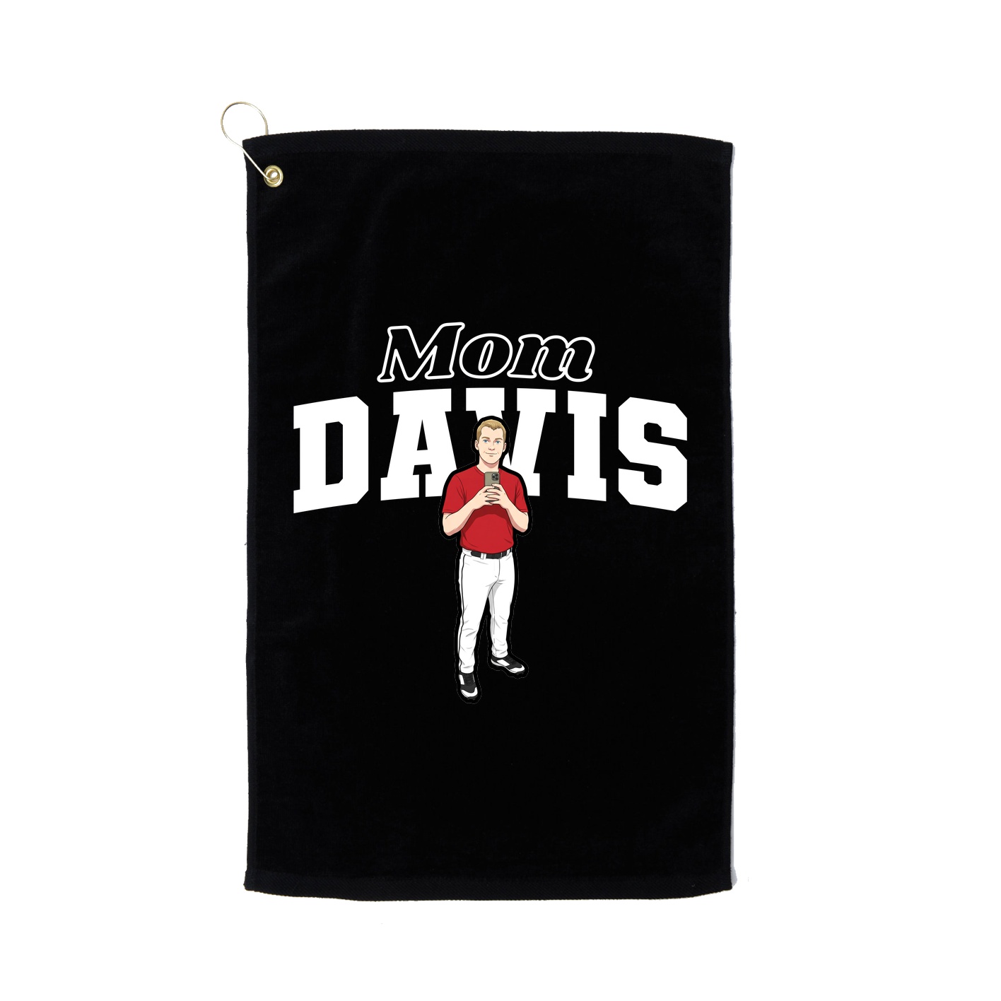 Golf Towel — Mothers Day Block in Black