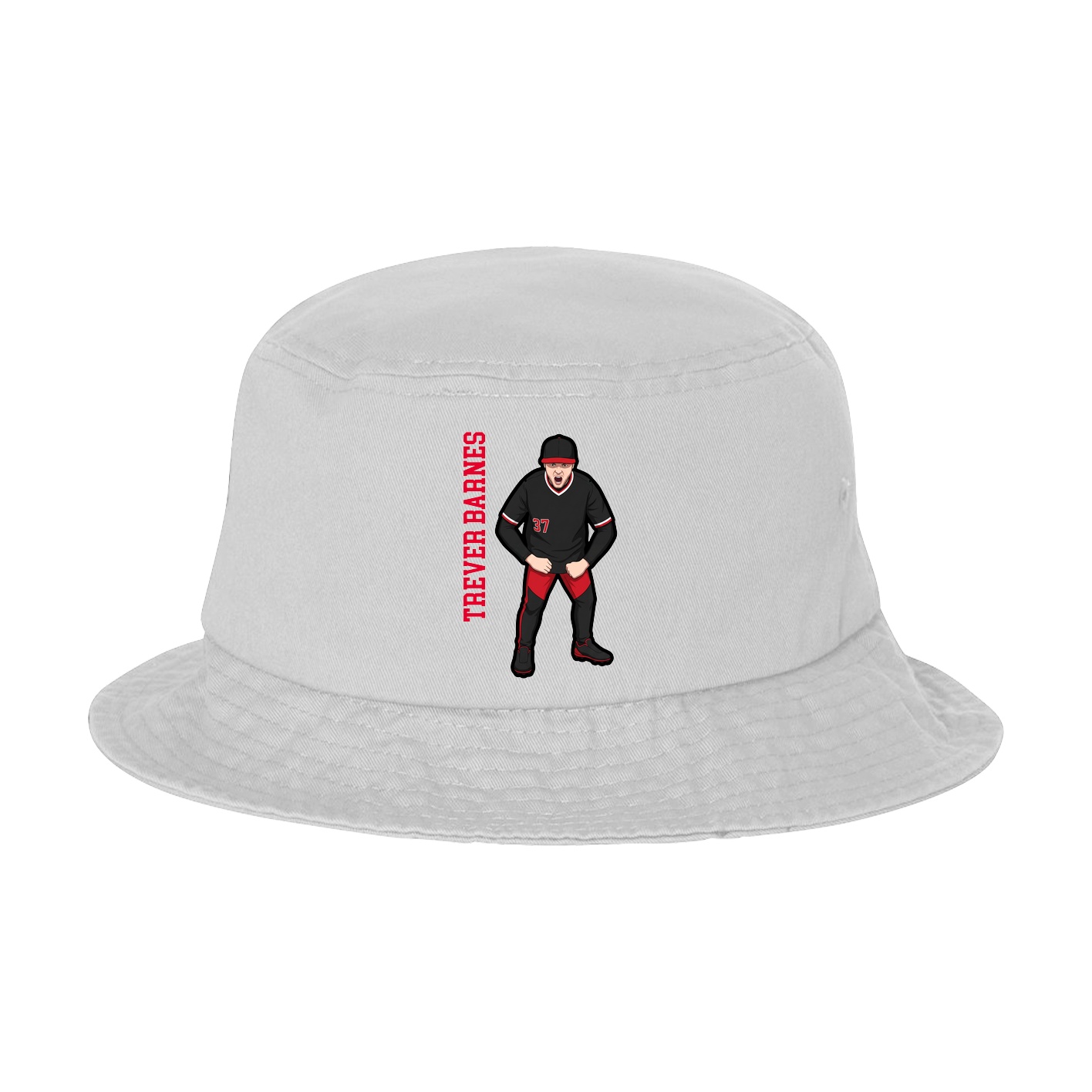 Bucket Cap — Name Vertical in White