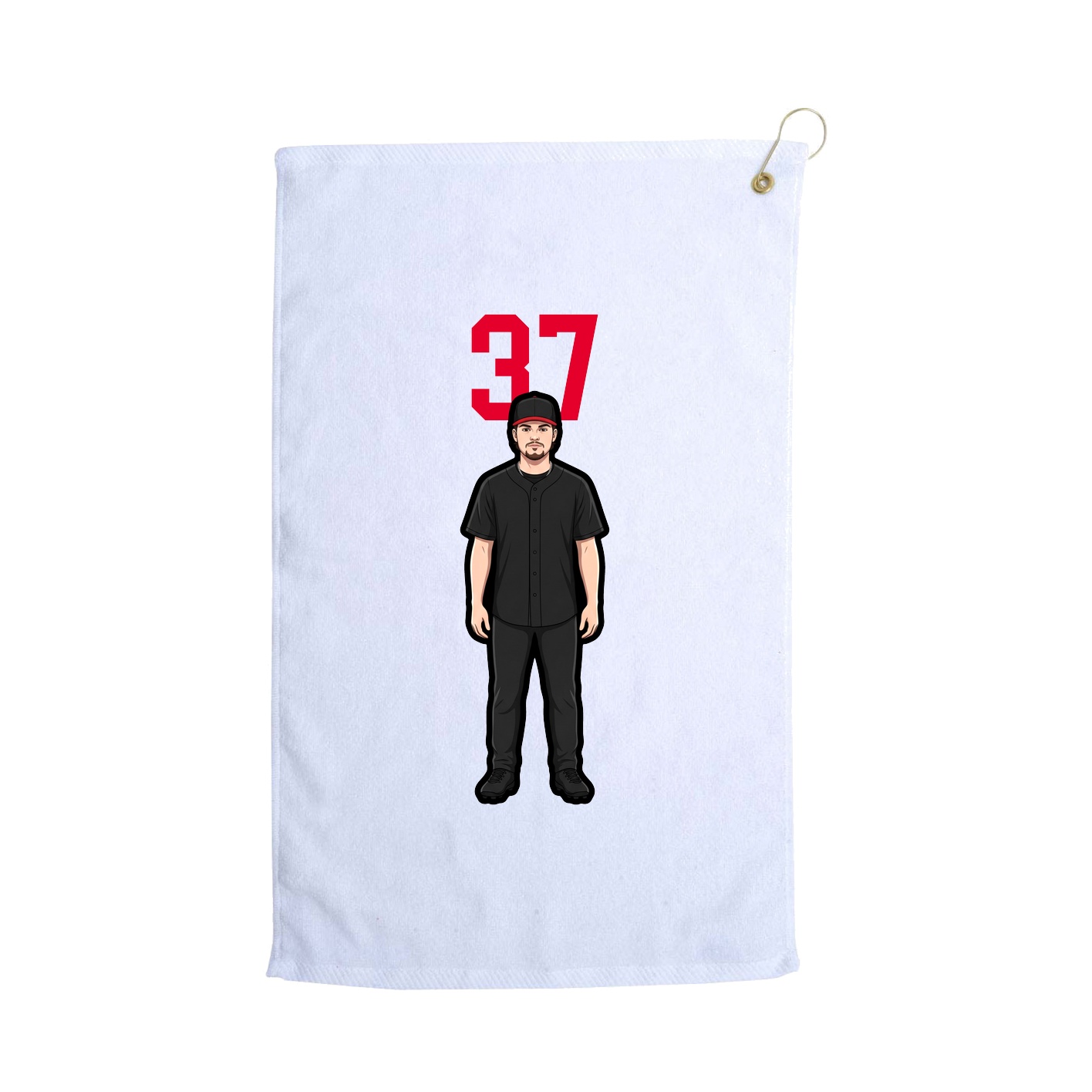 Golf Towel — Number Top in White