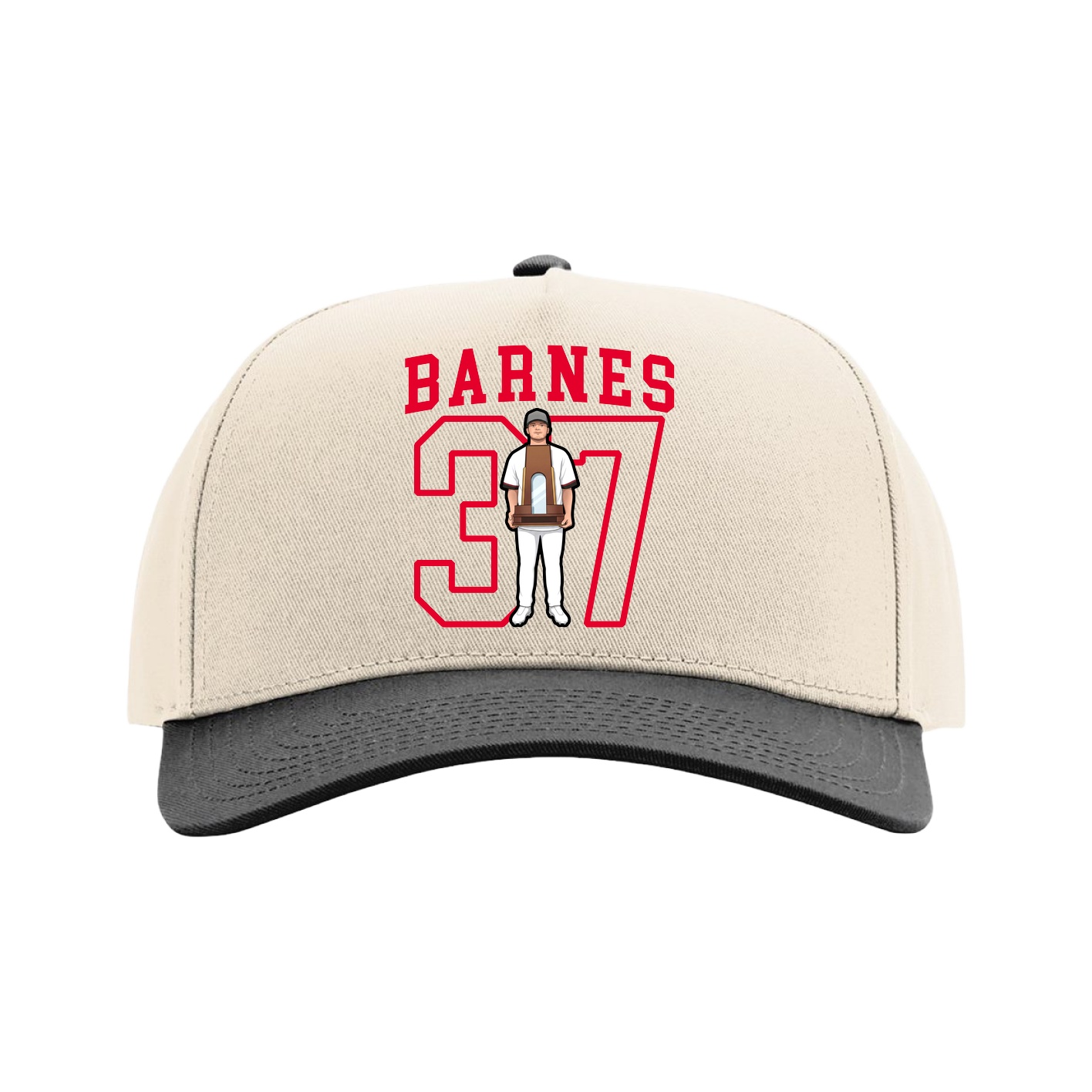 Full Fabric Five-Panel Champ Cap — Shirsey in Cream/Black