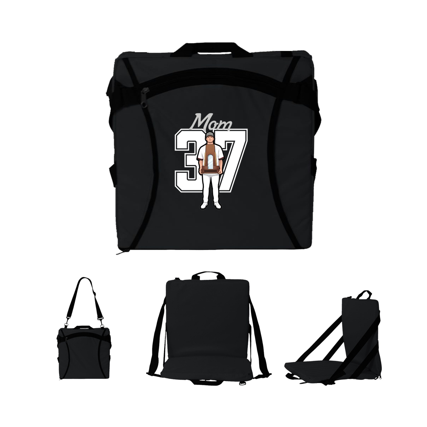 Folding Stadium Seat — Mothers Day Shirsey in Black