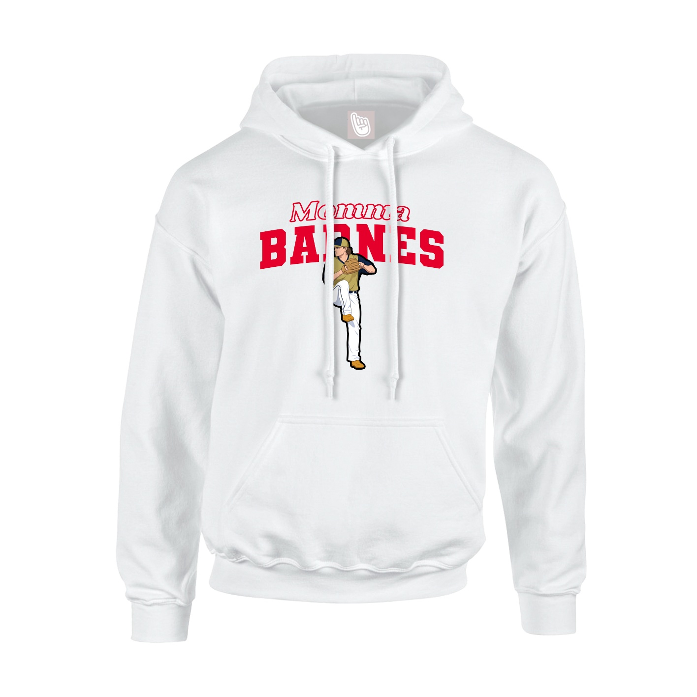 Youth Hoodie — Mothers Day Block in White
