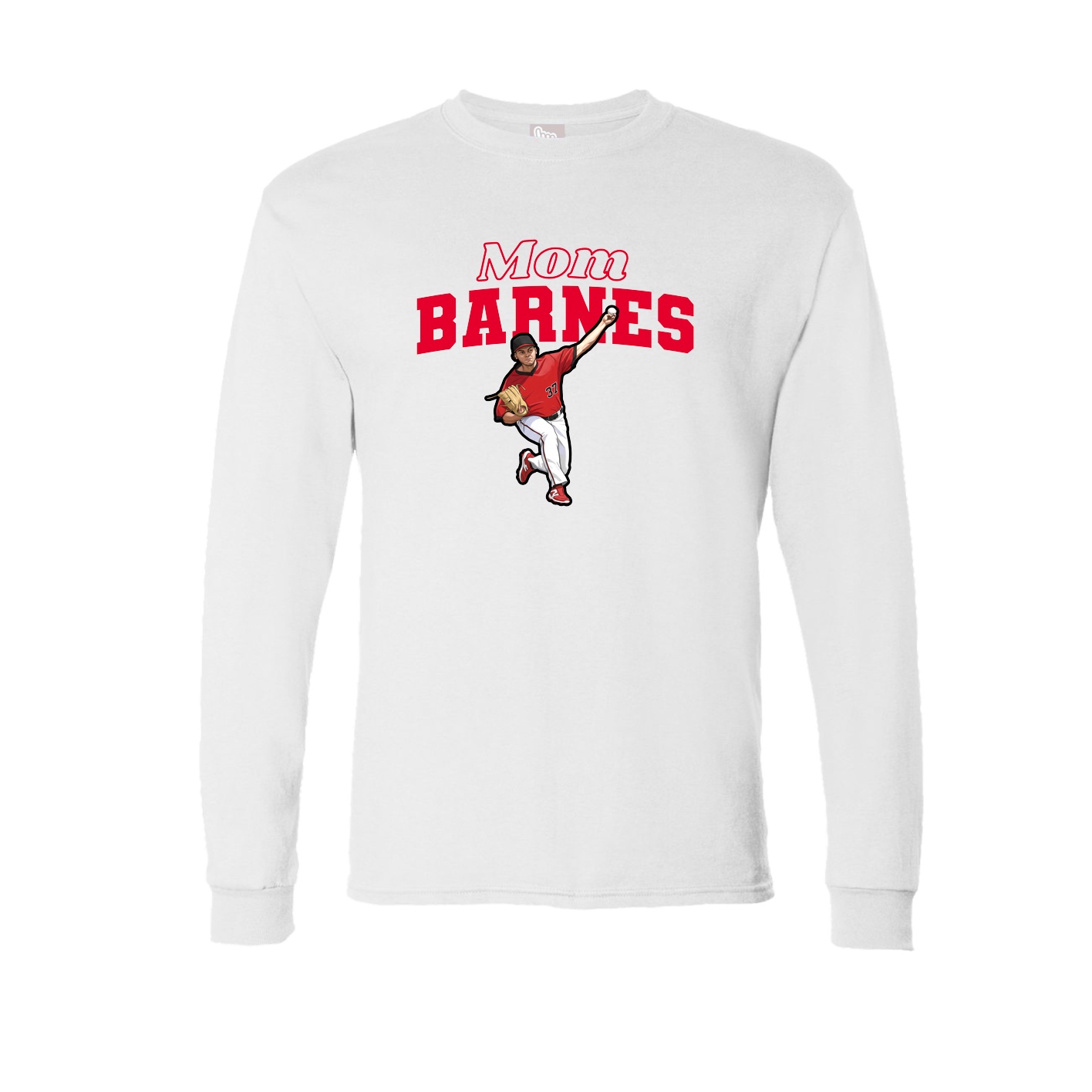 Long Sleeve Tee — Mothers Day Block in White