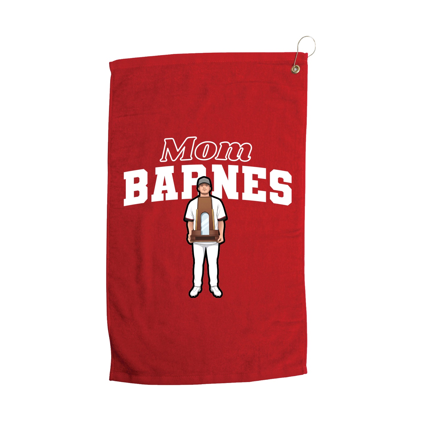 Golf Towel — Mothers Day Block in Red