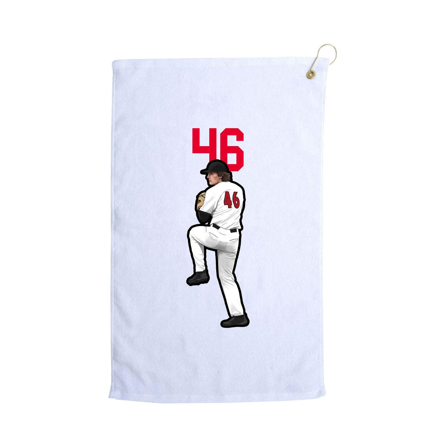 Golf Towel — Number Top in White