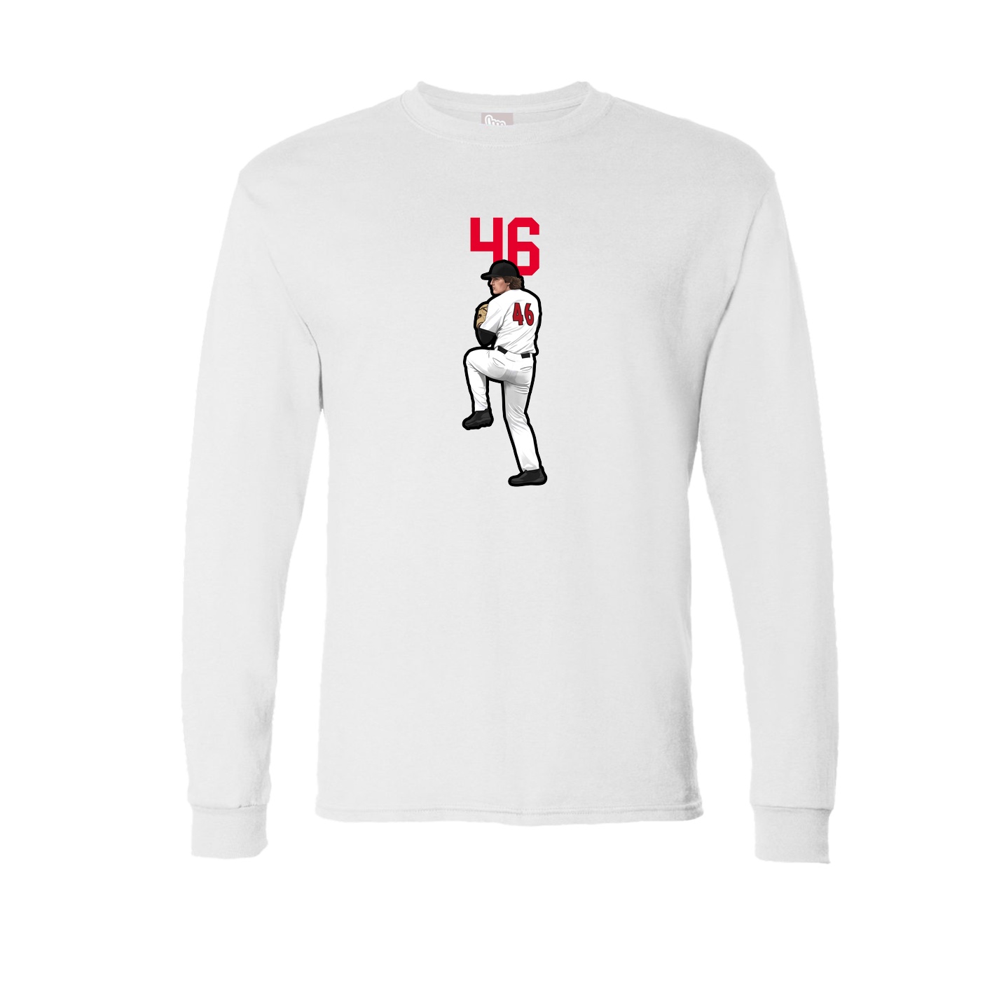 Long Sleeve Tee — Number Top in White
