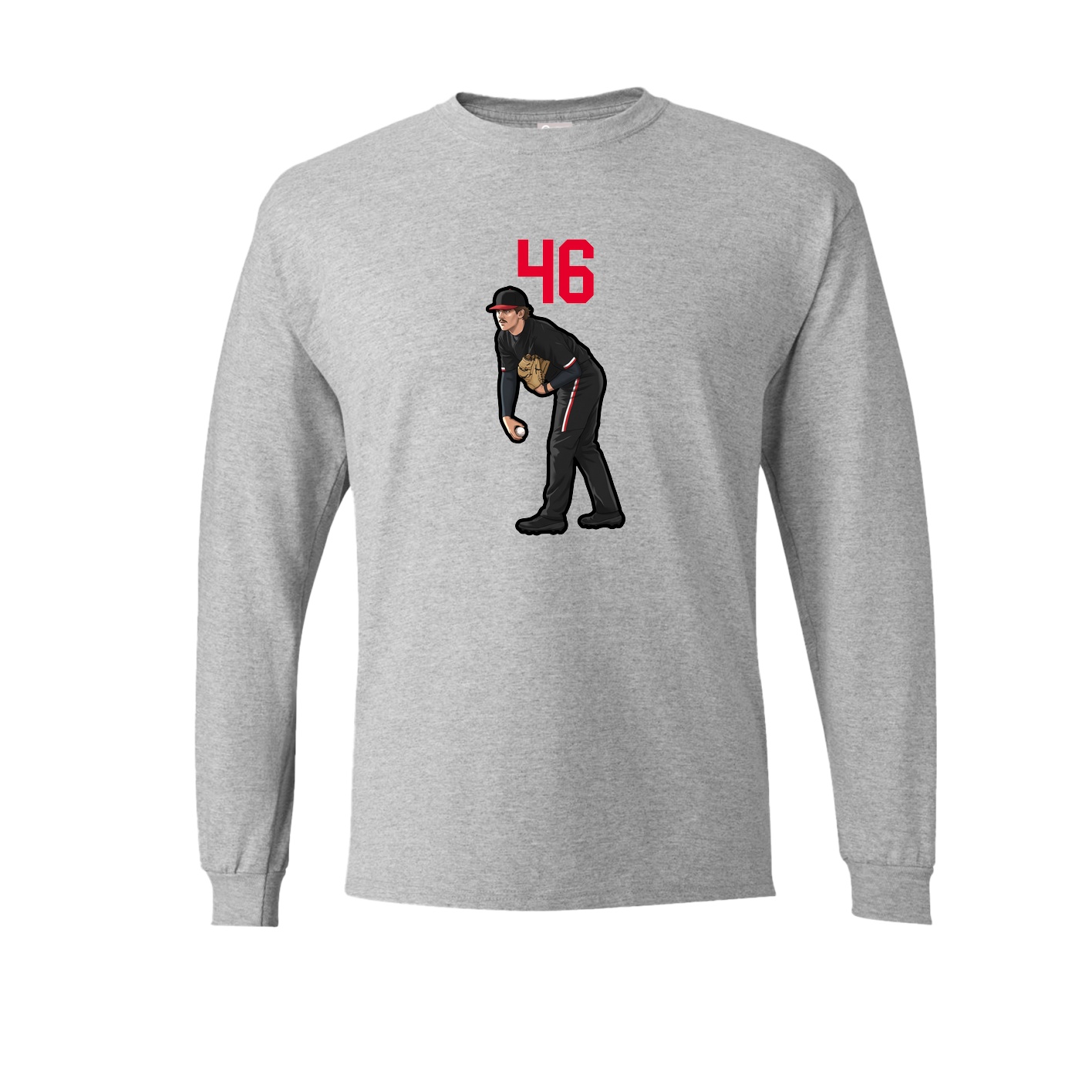 Long Sleeve Tee — Number Top in Grey