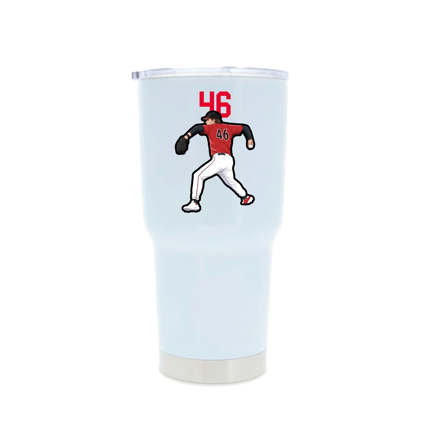 30oz Stainless Steel Tumbler — Number Top in White