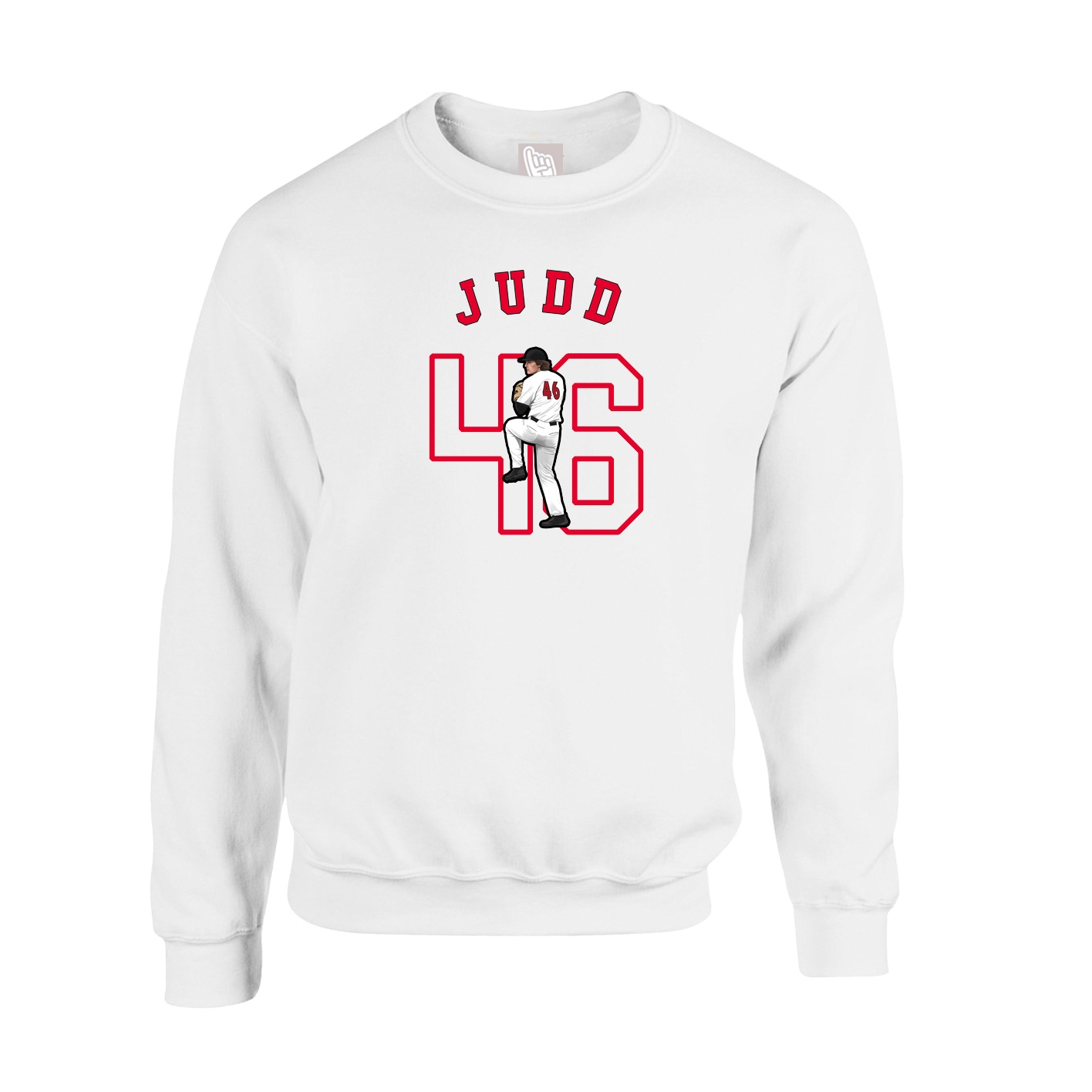 Fleece Crew — Shirsey Arch in White