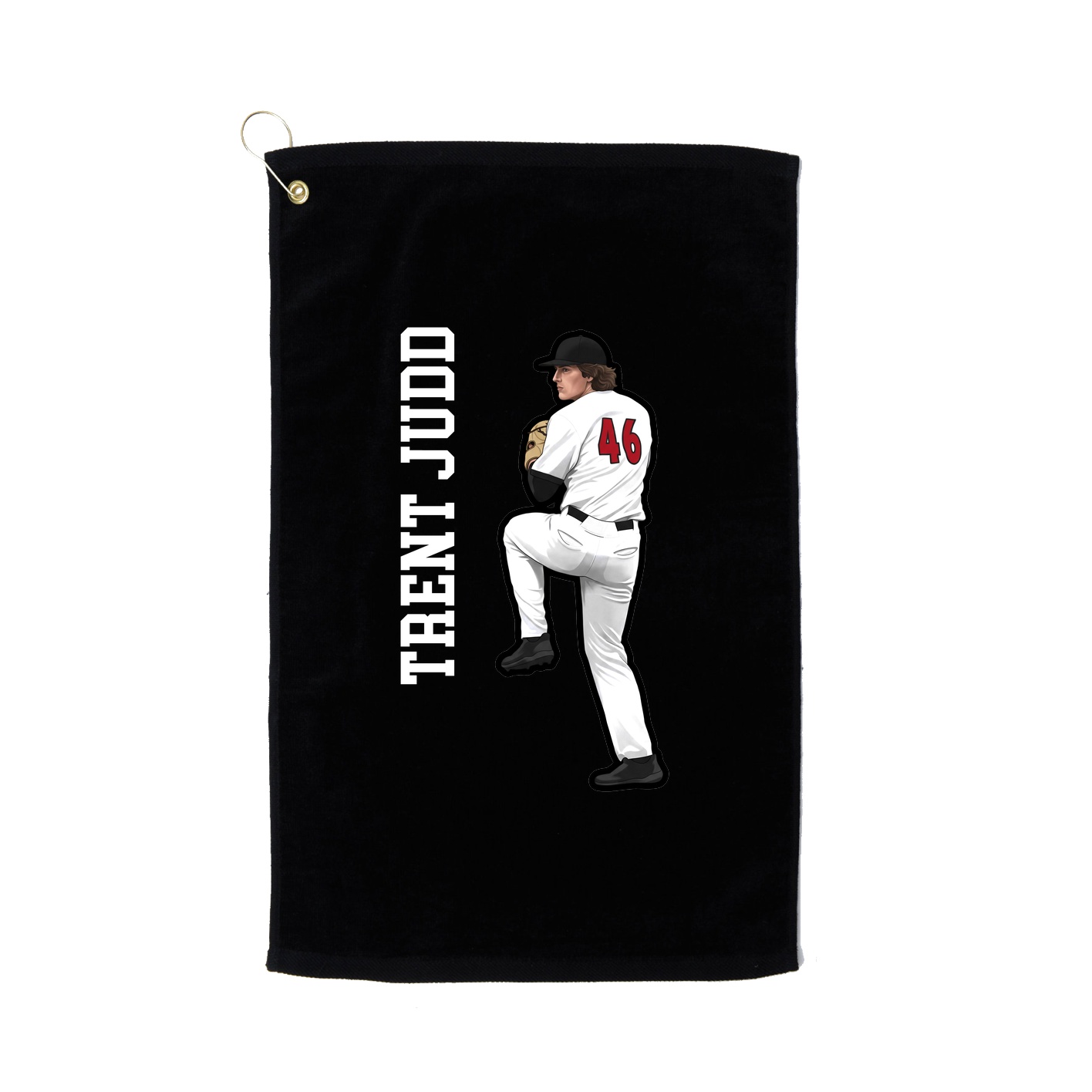 Golf Towel — Name Vertical in Black
