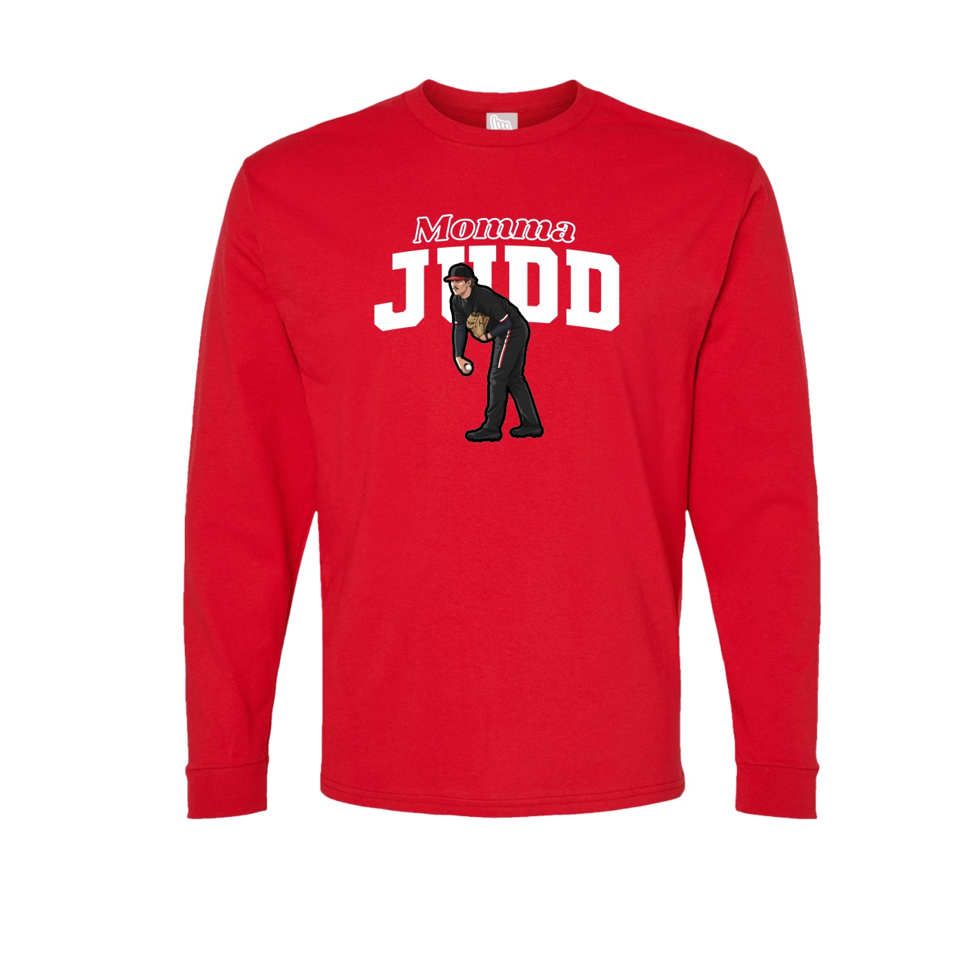 Long Sleeve Tee — Mothers Day Block in Red