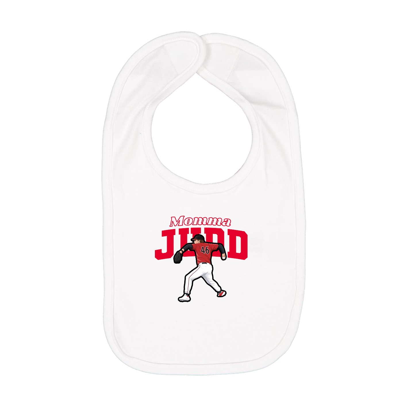 Infant Bib — Mothers Day Block in White