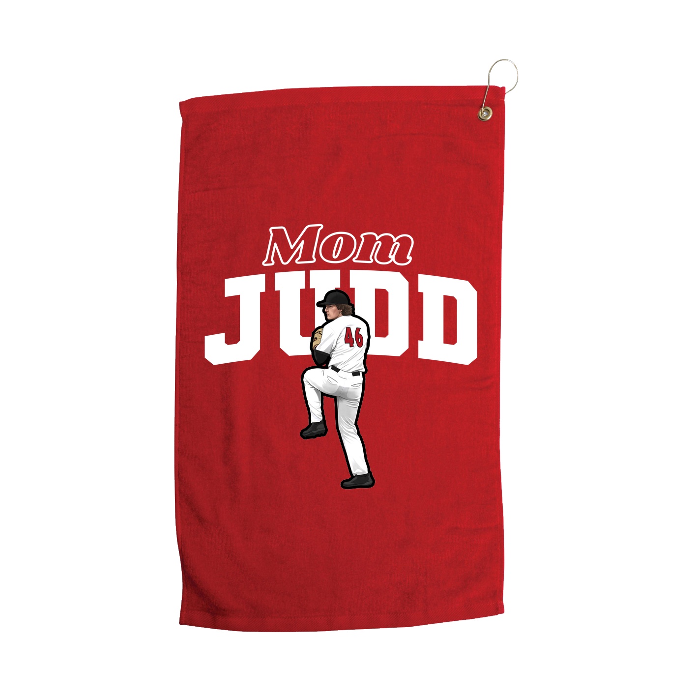 Golf Towel — Mothers Day Block in Red