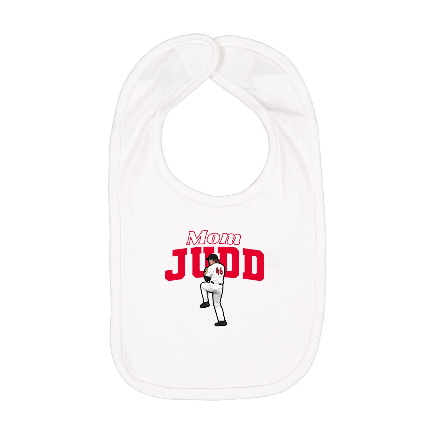 Infant Bib — Mothers Day Block in White