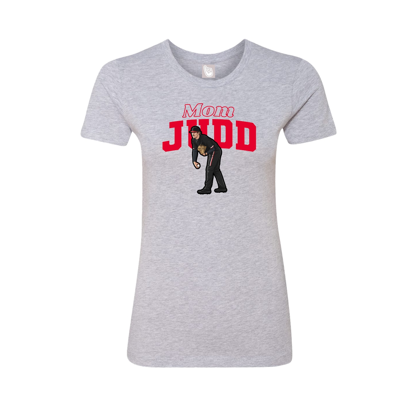 Womens Tee — Mothers Day Block in Grey