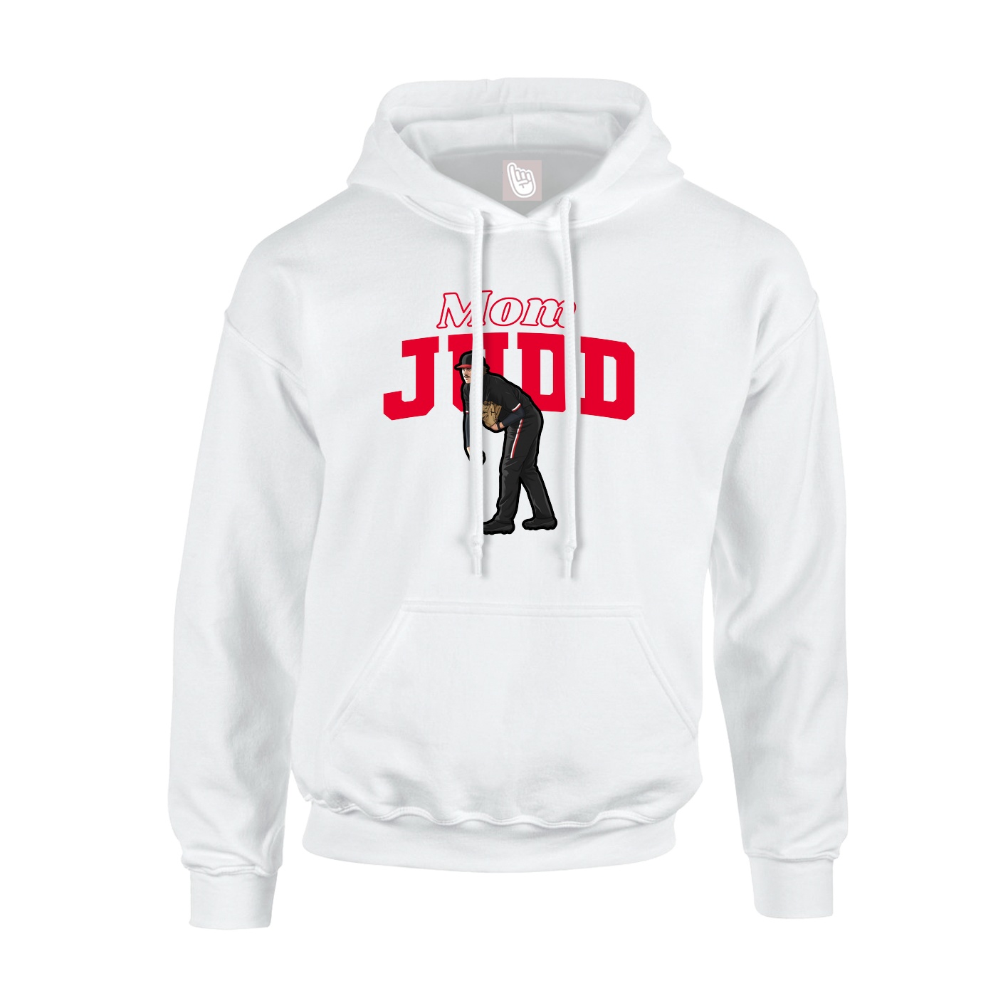 Youth Hoodie — Mothers Day Block in White