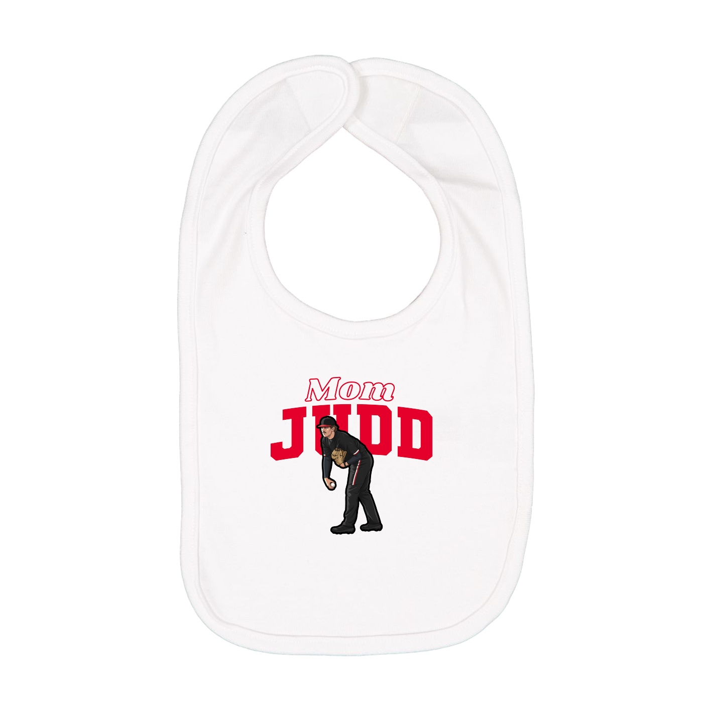 Infant Bib — Mothers Day Block in White