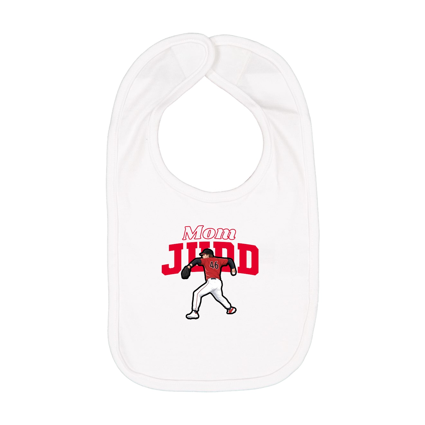 Infant Bib — Mothers Day Block in White